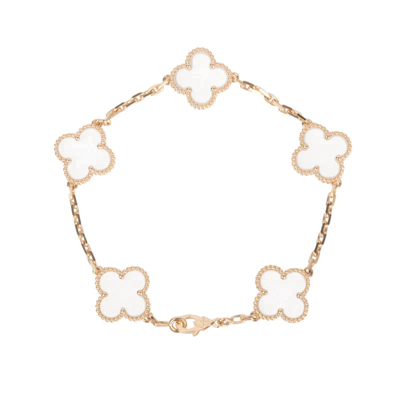 [Sprite Jewelry]New CLOVER 5 MOTIF ROCK CRYSTAL BRACELET