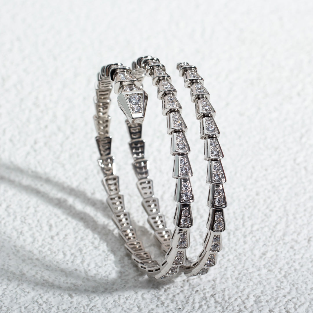 [Sprite Jewelry]SERPENTI BRACELET SILVER DIAMOND DOUBLE ROW