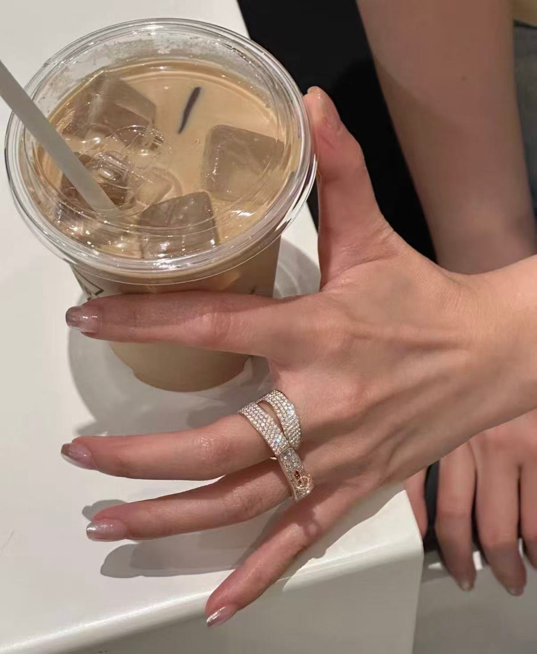 ¡®Sprite Jewelry¡¯NEW STYLE FULL CIRCLE DOUBLE DIAMOND RING