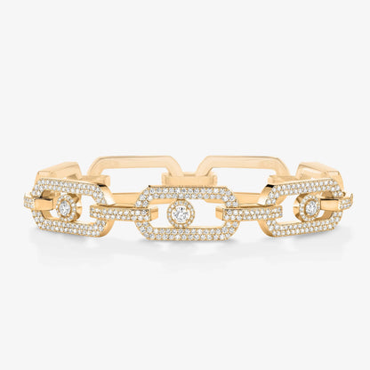 [Sprite Jewelry]Large Full Diamond Unisex Sliding Bracelet with Moissanite