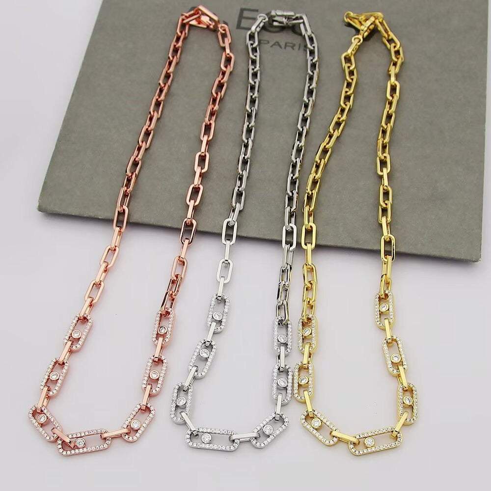 [Sprite Jewelry]Move Link Pave Diamond Necklace