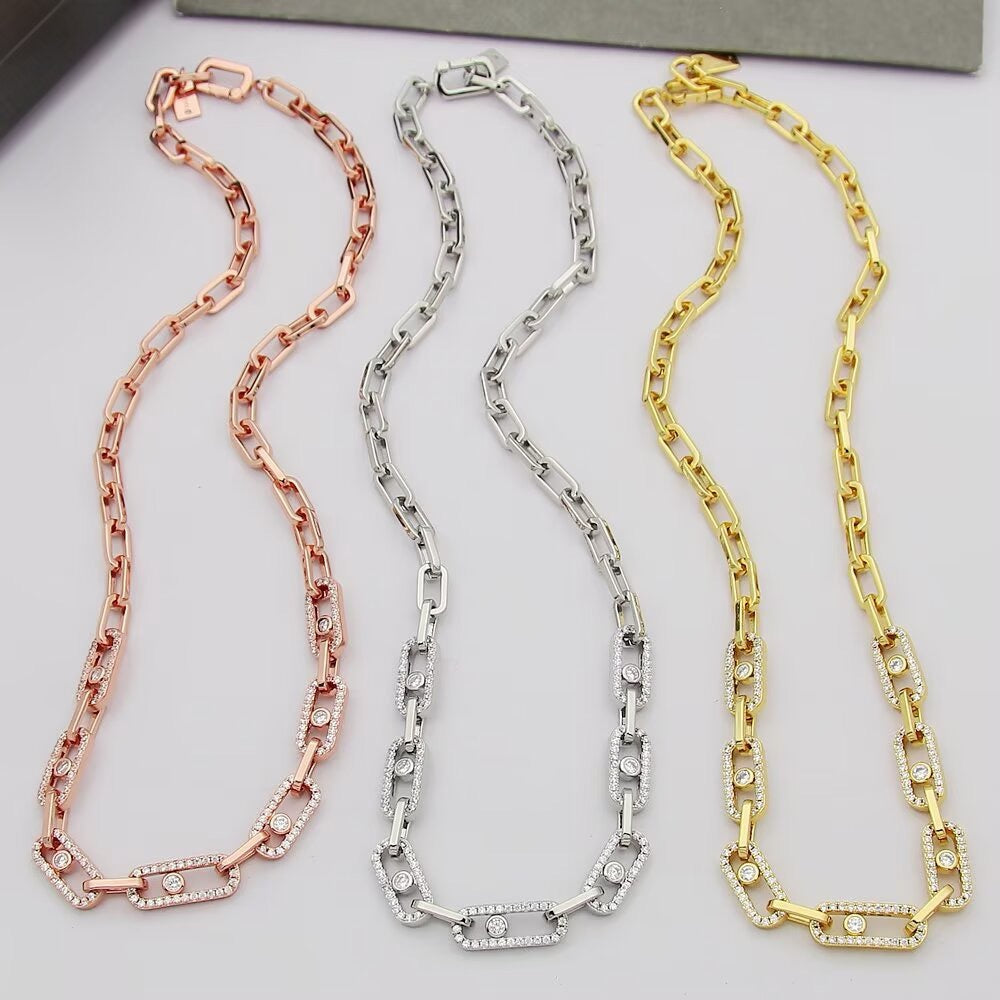 [Sprite Jewelry]Move Link Pave Diamond Necklace