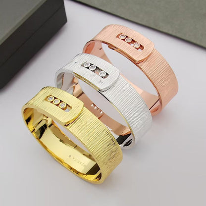 [Sprite Jewelry]Polished Brushed Bangle, Large Engraved Sliding Bangle