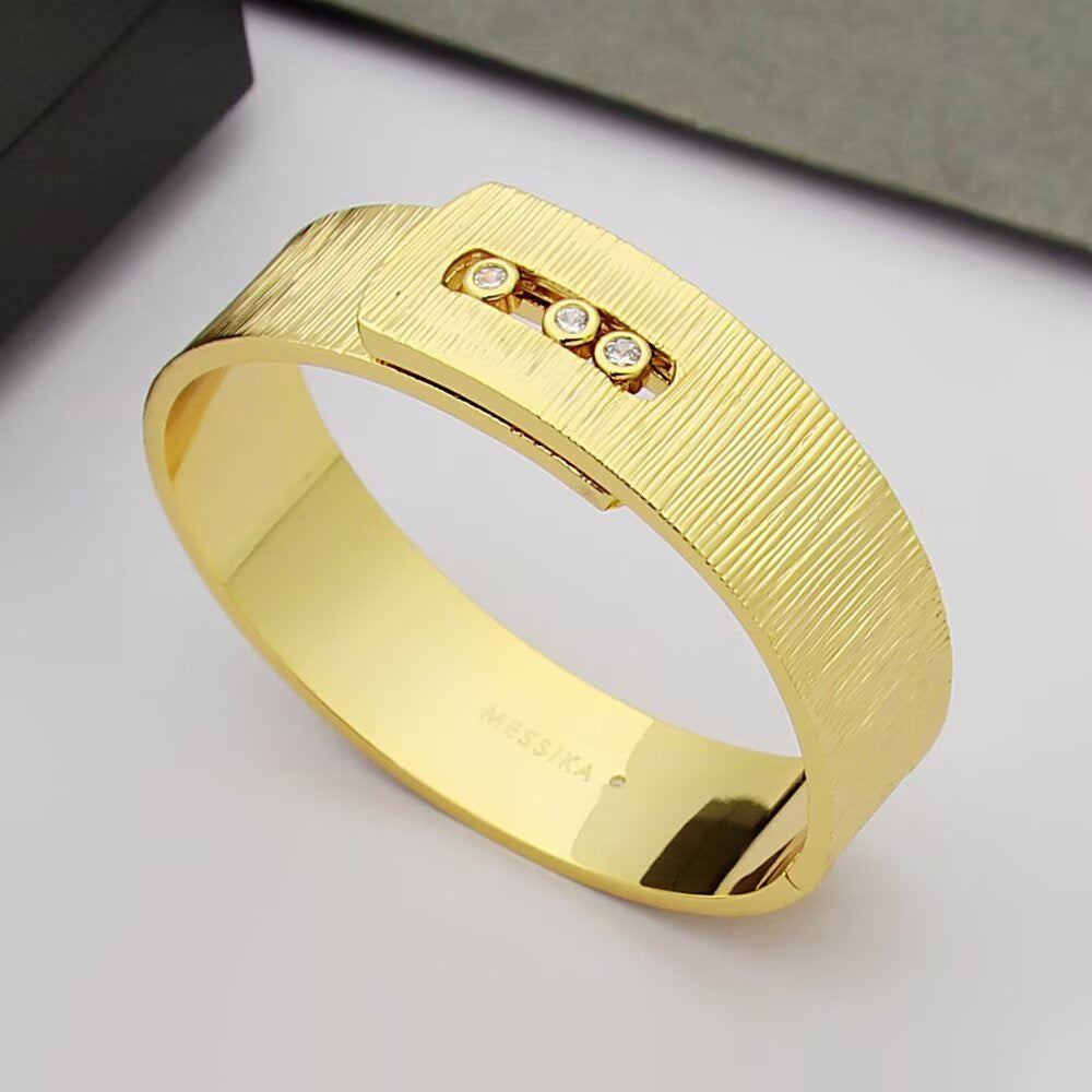 [Sprite Jewelry]Polished Brushed Bangle, Large Engraved Sliding Bangle