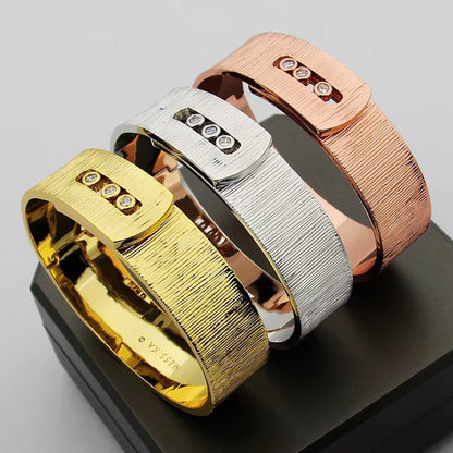 [Sprite Jewelry]Polished Brushed Bangle, Large Engraved Sliding Bangle