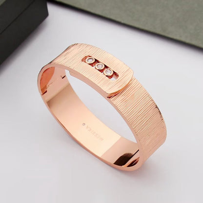[Sprite Jewelry]Polished Brushed Bangle, Large Engraved Sliding Bangle