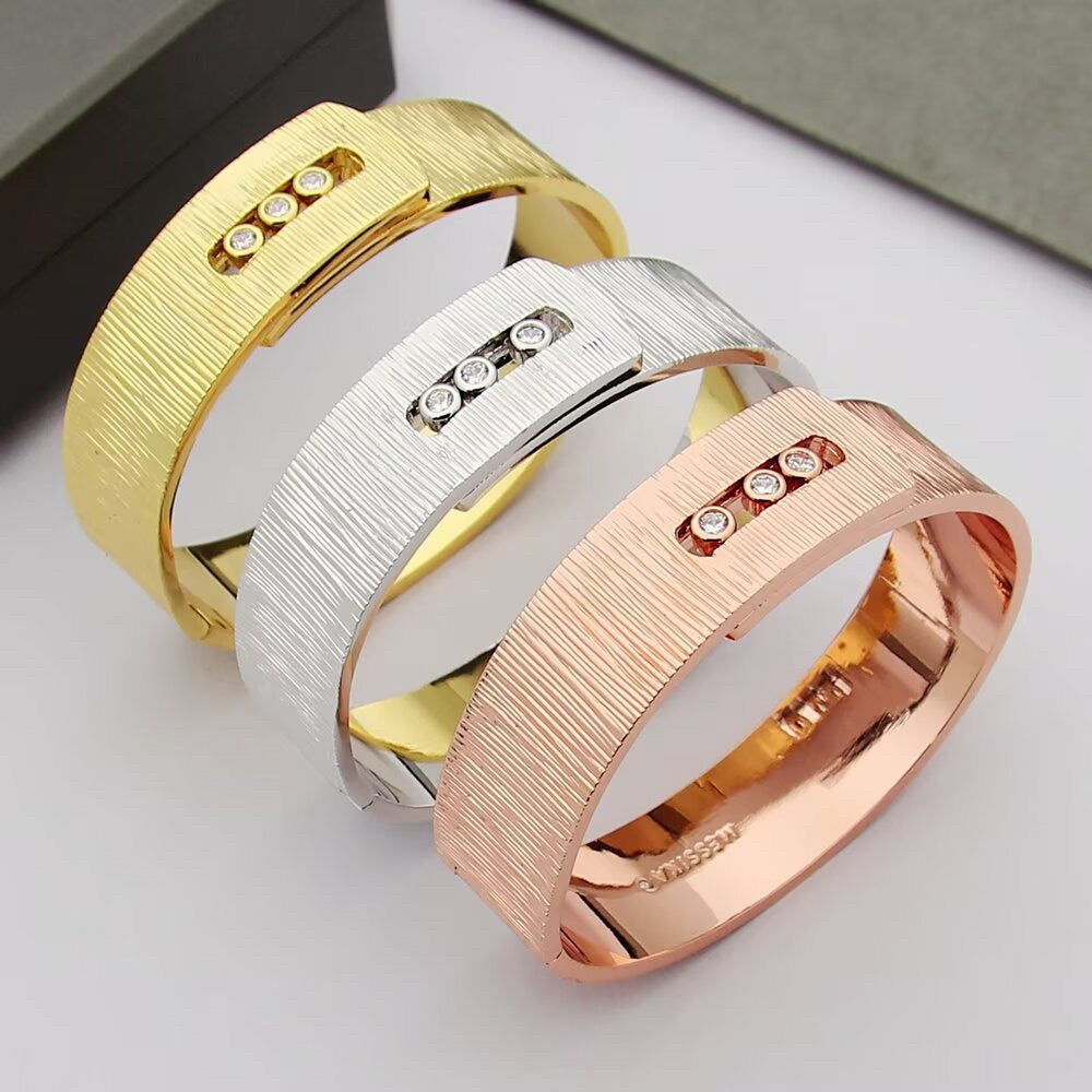 [Sprite Jewelry]Polished Brushed Bangle, Large Engraved Sliding Bangle