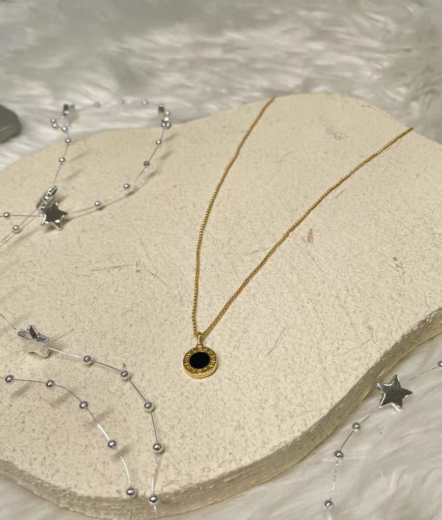 [Sprite Jewelry] T  Round Double-Sided Mother-of-Pearl Necklace