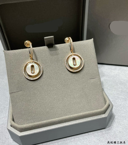 [Sprite Jewelry]Lucky Move Mother‑of‑Pearl Earrings