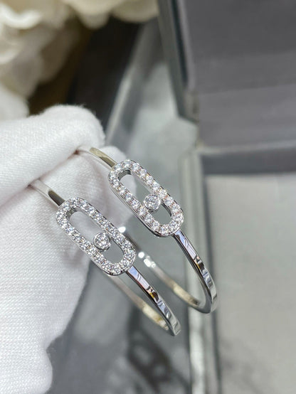 [Sprite Jewelry]Move Sliding‑Diamond Hoop Earrings