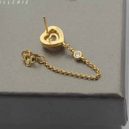 [Sprite Jewelry]My Twin Heart Chain Earrings