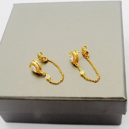 [Sprite Jewelry]My Twin Heart Chain Earrings