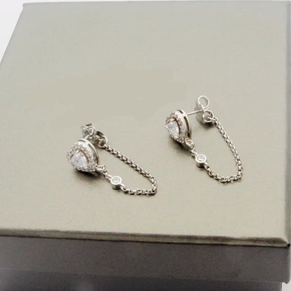 [Sprite Jewelry]My Twin Heart Chain Earrings