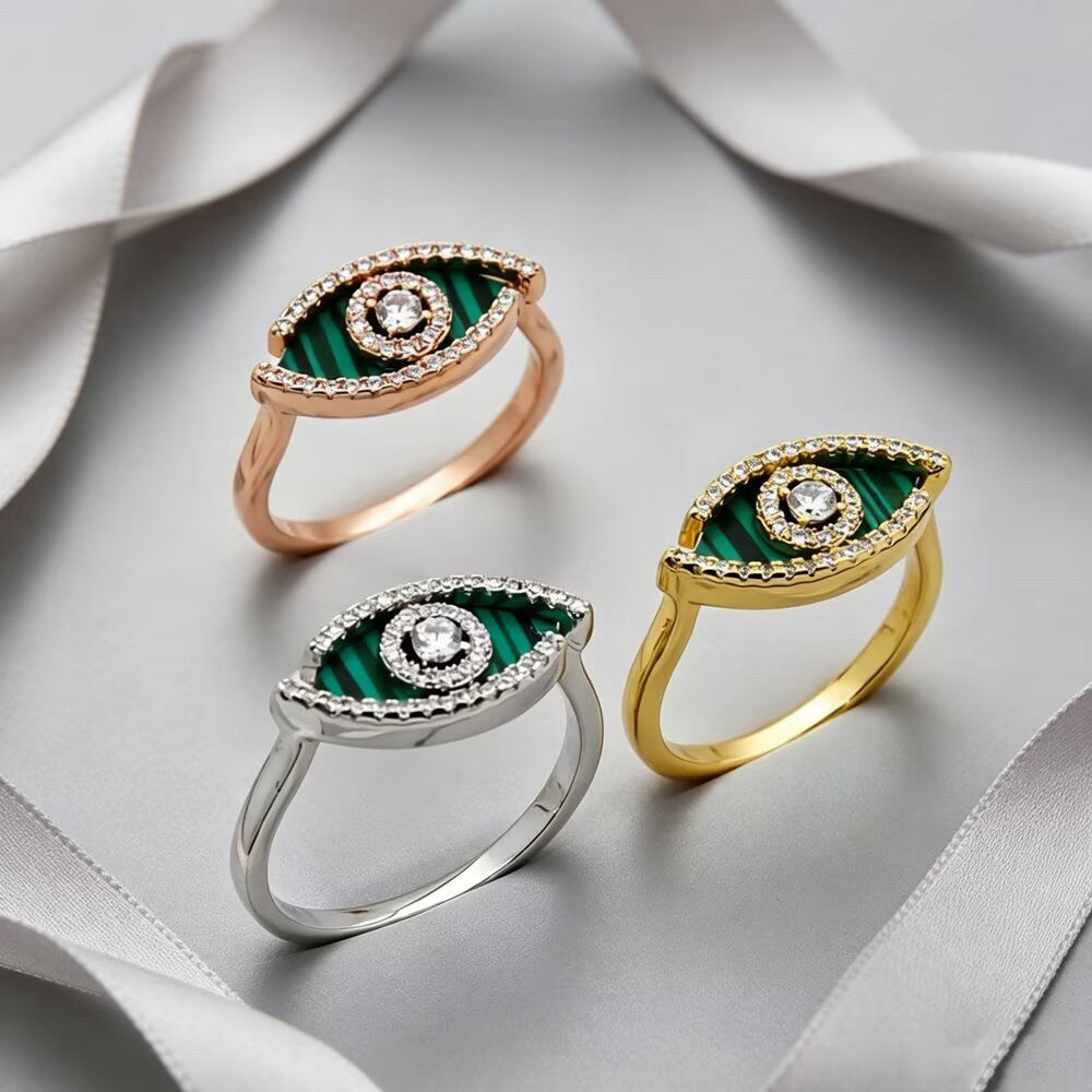 [Sprite Jewelry]Lucky Eye Malachite Ring