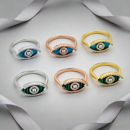 [Sprite Jewelry]Lucky Eye Malachite Ring