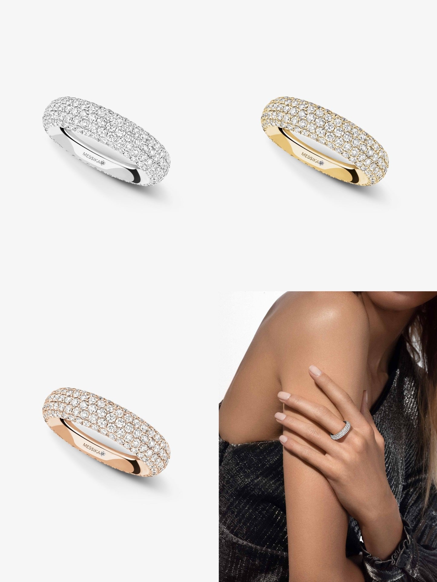 [Sprite Jewelry]Fiery Full Pavé Diamond Wide Band Ring,