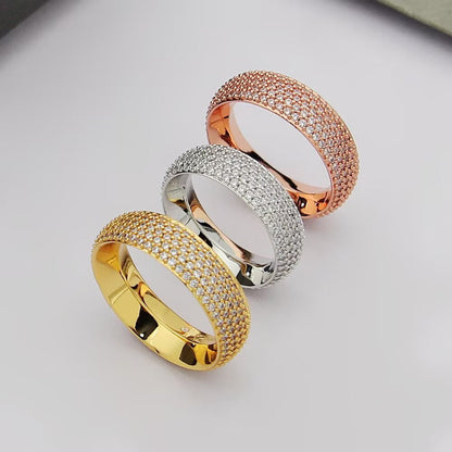 [Sprite Jewelry]Fiery Full Pavé Diamond Wide Band Ring,