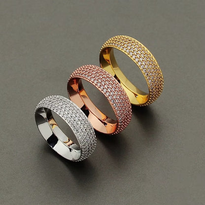 [Sprite Jewelry]Fiery Full Pavé Diamond Wide Band Ring,