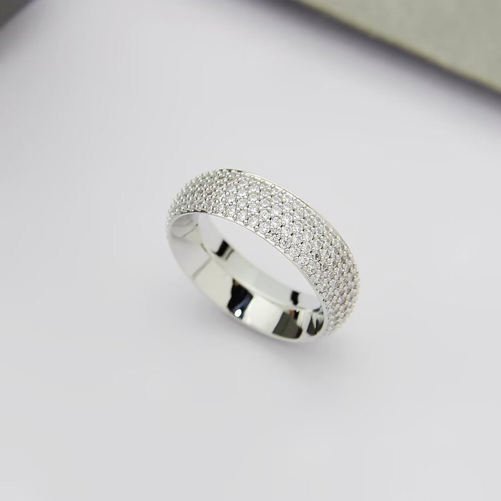 [Sprite Jewelry]Fiery Full Pavé Diamond Wide Band Ring,