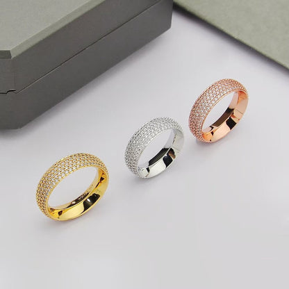 [Sprite Jewelry]Fiery Full Pavé Diamond Wide Band Ring,