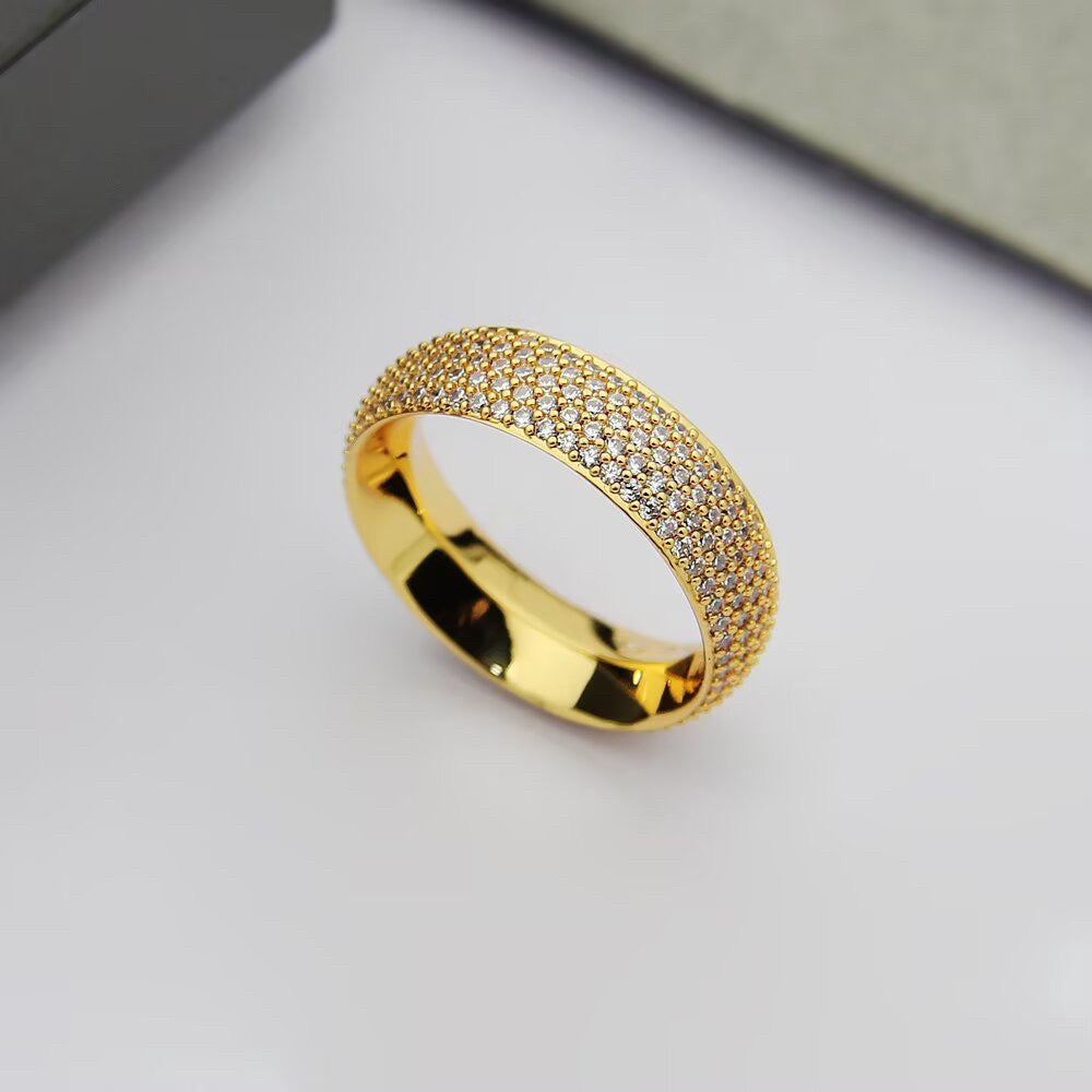 [Sprite Jewelry]Fiery Full Pavé Diamond Wide Band Ring,