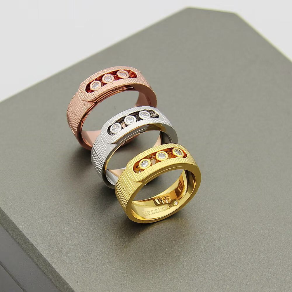 [Sprite Jewelry]Move Wide 3 Moving Diamond Men's Ring