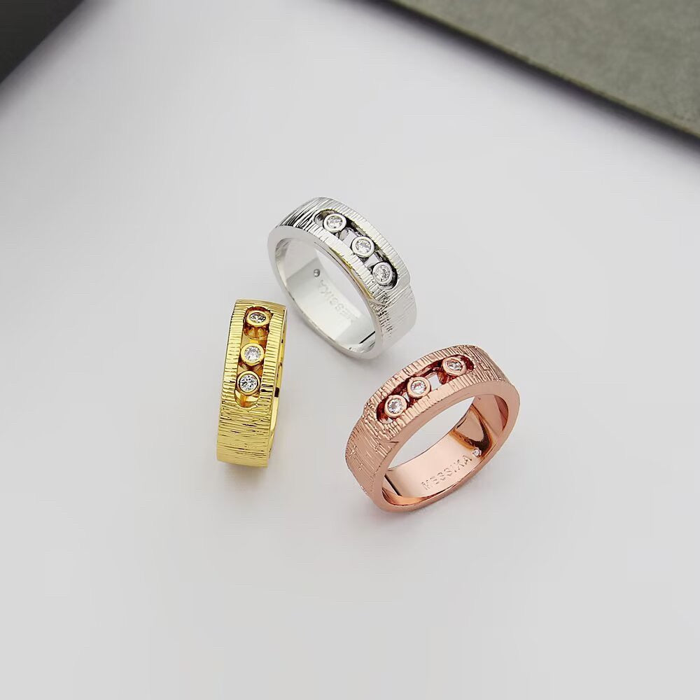 [Sprite Jewelry]Move Wide 3 Moving Diamond Men's Ring