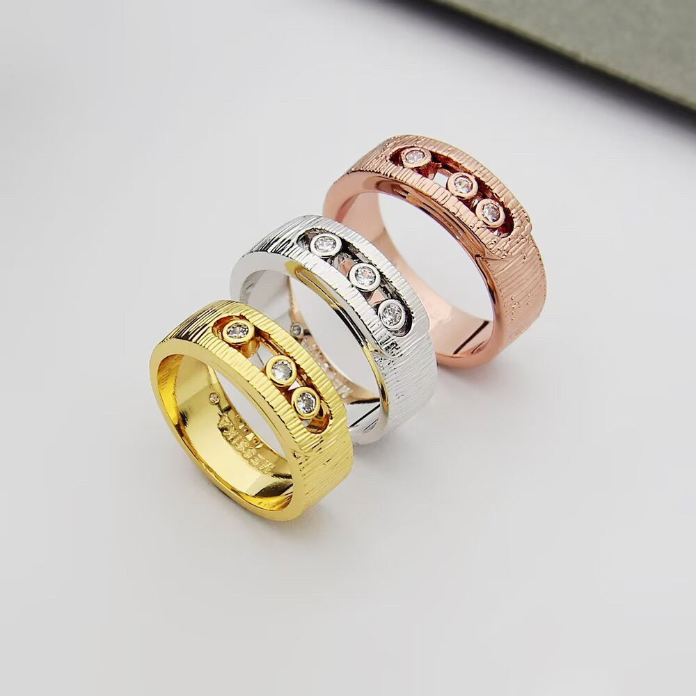 [Sprite Jewelry]Move Wide 3 Moving Diamond Men's Ring