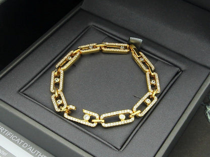 [Sprite Jewelry]Large Full Diamond Unisex Sliding Bracelet with Moissanite