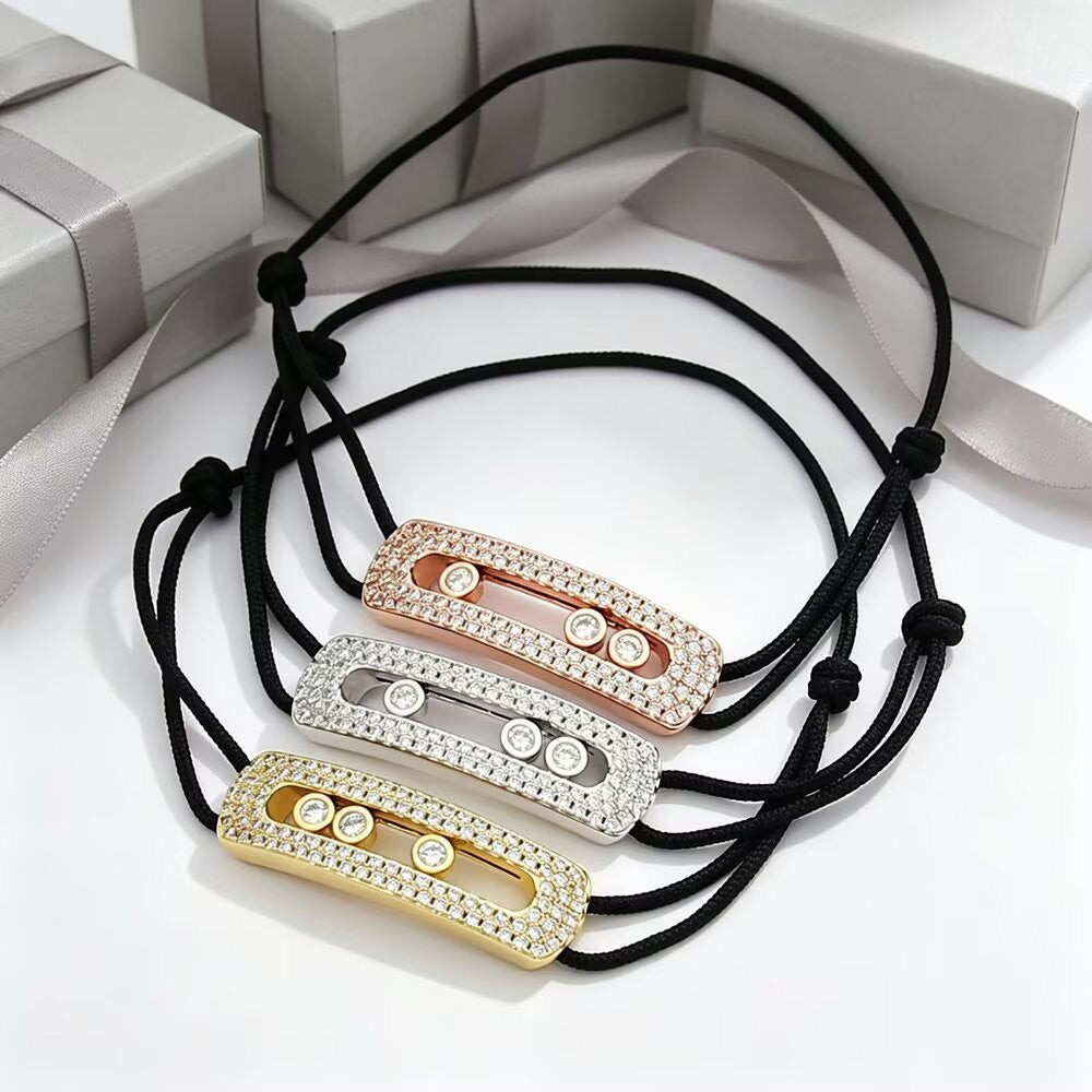 [Sprite Jewelry]Care(Large-4mm) pink cord pavé bracelet