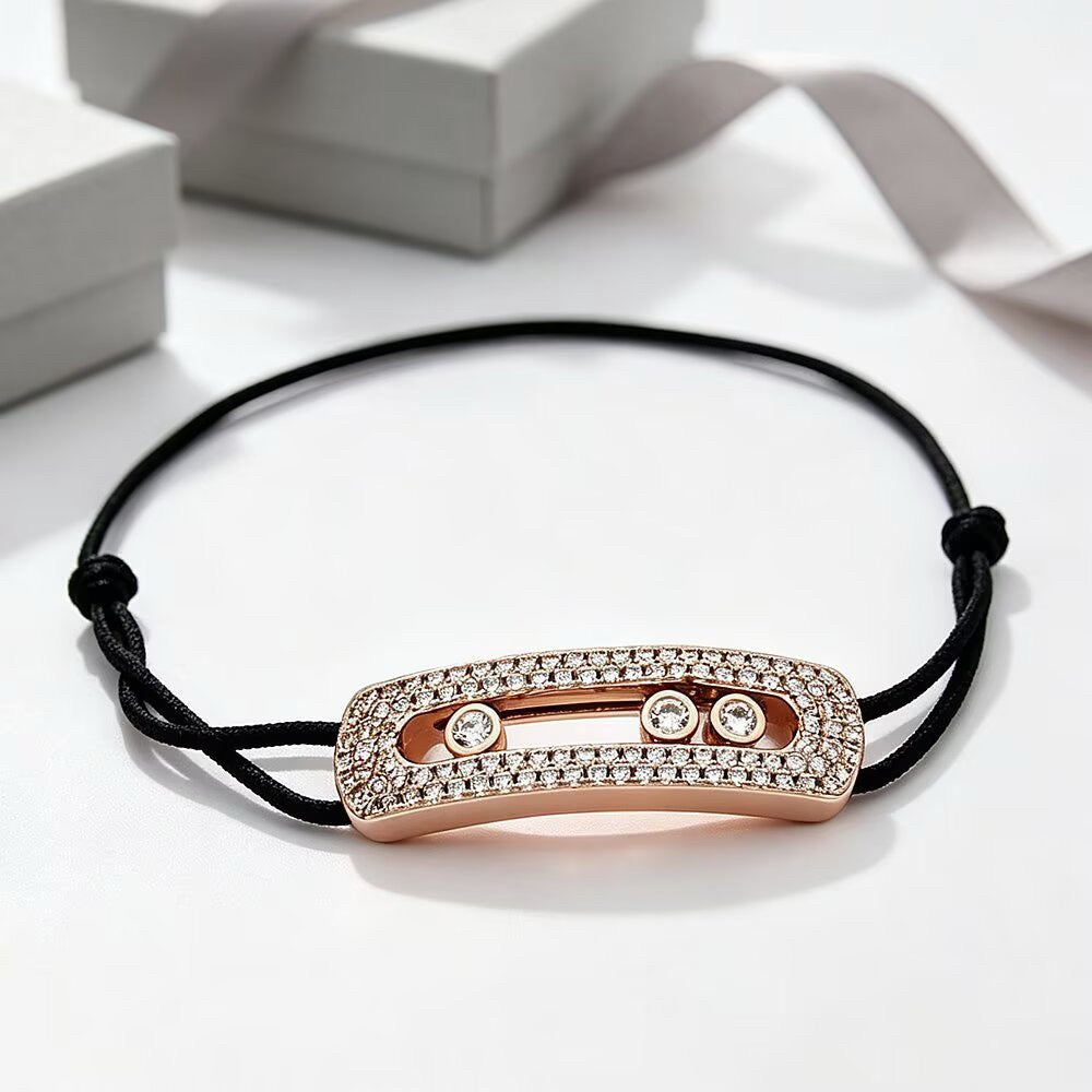 [Sprite Jewelry]Care(Large-4mm) pink cord pavé bracelet