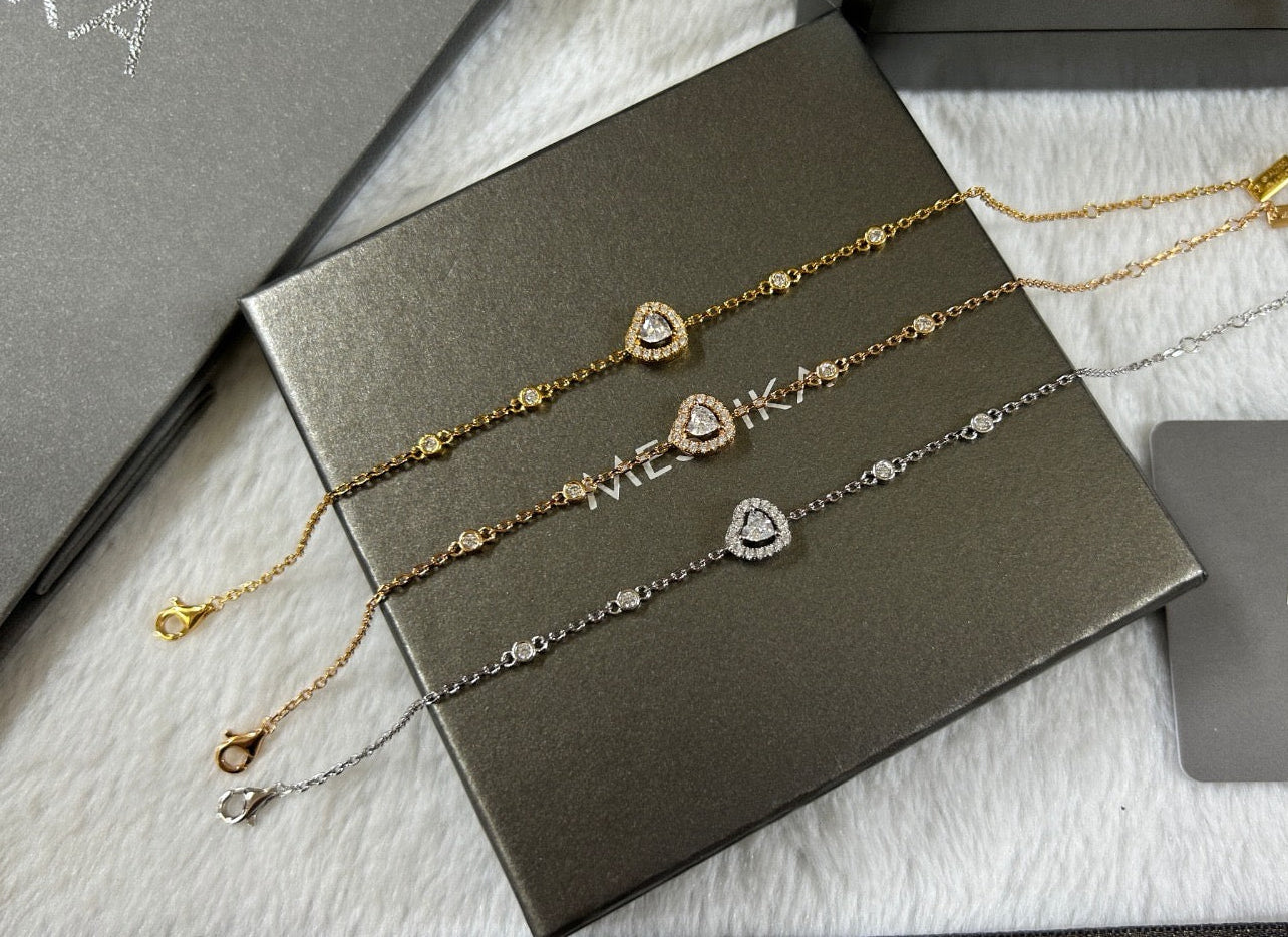 [Sprite Jewelry]Heart Sliding Diamond Bracelet