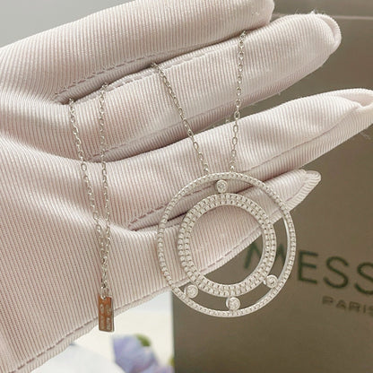 [Sprite Jewelry] Move Romane Pavé Diamond Sliding Circle Long Necklace