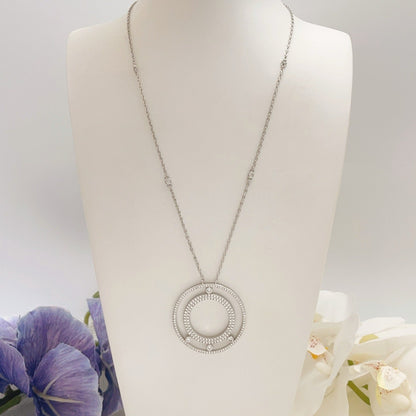 [Sprite Jewelry] Move Romane Pavé Diamond Sliding Circle Long Necklace