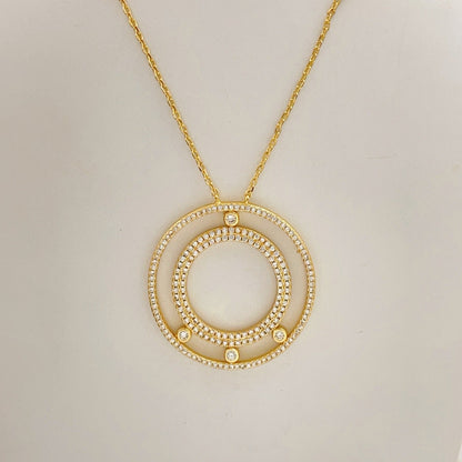 [Sprite Jewelry] Move Romane Pavé Diamond Sliding Circle Long Necklace