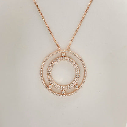[Sprite Jewelry] Move Romane Pavé Diamond Sliding Circle Long Necklace