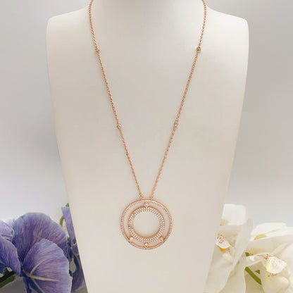 [Sprite Jewelry] Move Romane Pavé Diamond Sliding Circle Long Necklace