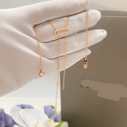 [Sprite Jewelry] Moderniste Pavé Diamond Lariat Tie Necklace