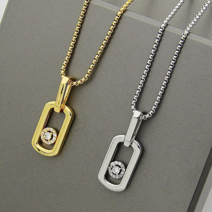 [Sprite Jewelry]So Move Paper‑Clip Sliding Diamond Necklace