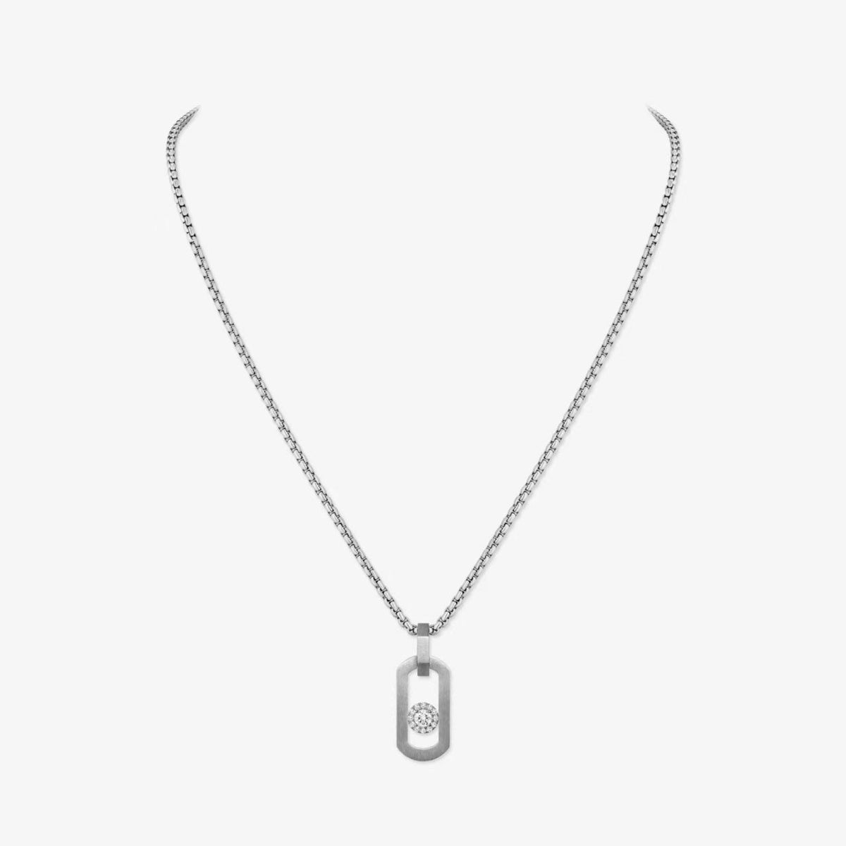 [Sprite Jewelry]So Move Paper‑Clip Sliding Diamond Necklace