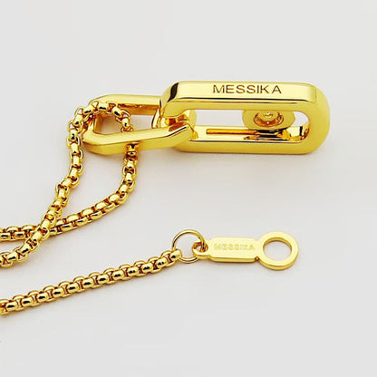 [Sprite Jewelry]So Move Paper‑Clip Sliding Diamond Necklace