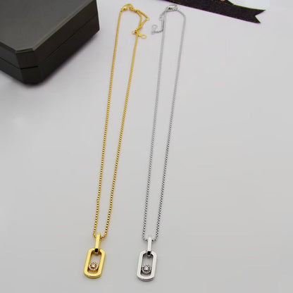 [Sprite Jewelry]So Move Paper‑Clip Sliding Diamond Necklace