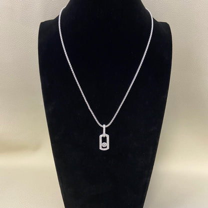[Sprite Jewelry] So Move Diamond‑Set Paper‑Clip Sliding Necklace