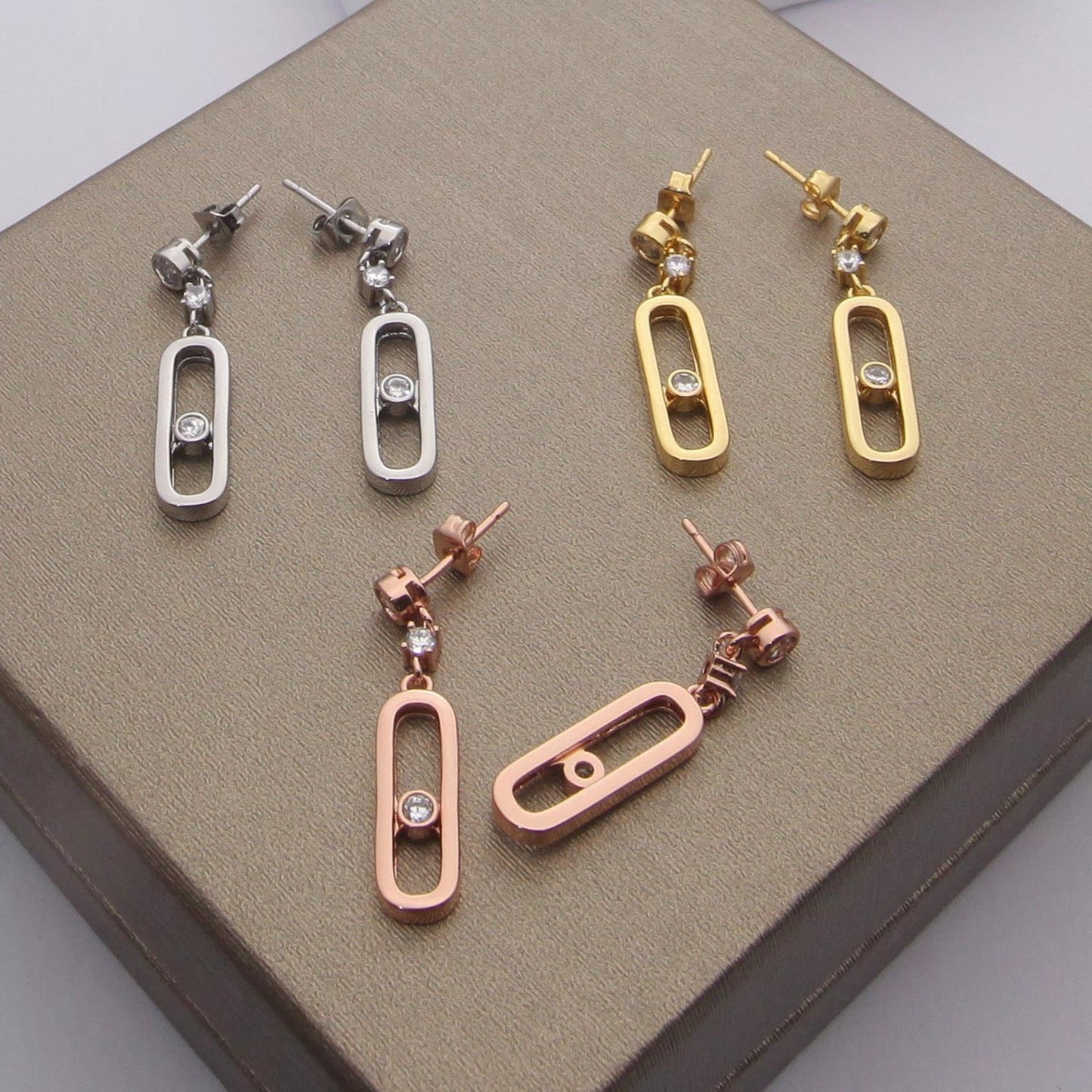 [Sprite Jewelry] Move Uno Drop Earrings, Movable Stone