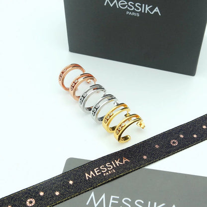 [Sprite Jewelry] Move Double Hoop Earrings, 3 Movable Stones