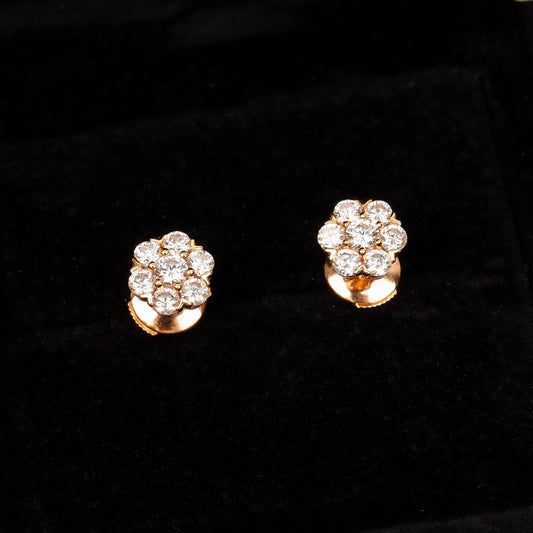 ¡®SpriteJewelry¡¯Fleurette Stud Earrings, 18K Gold‑Plated, 7‑Stone