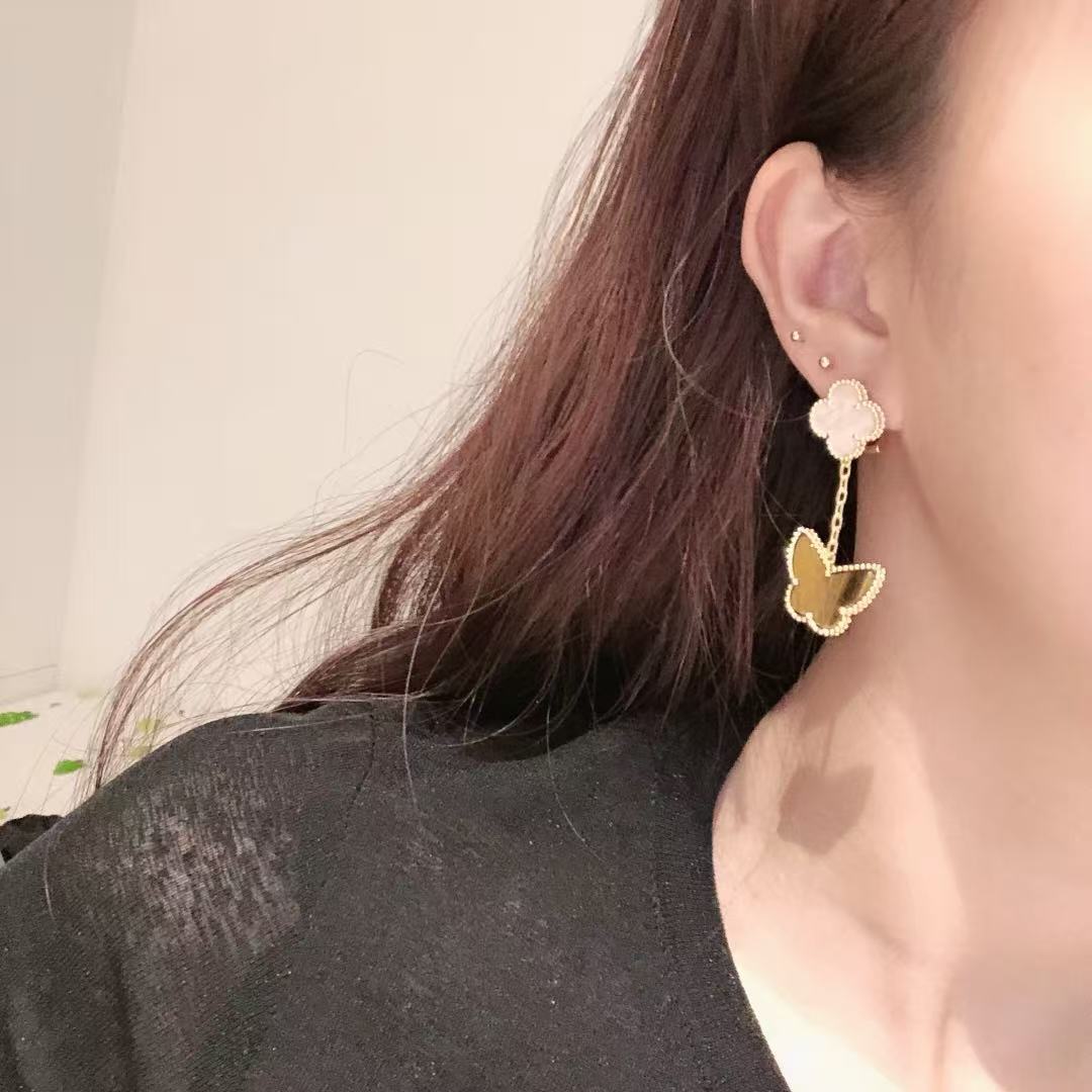 ¡®SpriteJewelry¡¯CLOVER MEDIUM 1 MOTIFS CARNELIAN  DIAMOND earrings