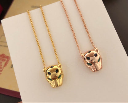 ¡®SpriteJewelry¡¯Panthère de  Pendant Necklace, Panther‑Head Motif, Emerald Eyes,