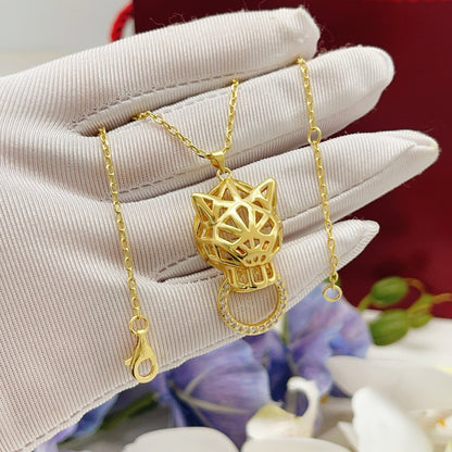 ¡®SpriteJewelry¡¯Openwork Panther‑Head Doorknocker Necklace