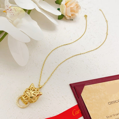 ¡®SpriteJewelry¡¯Openwork Panther‑Head Doorknocker Necklace